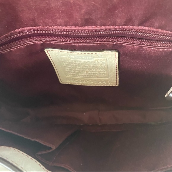 Coach Cream Leather Metal Ring Shoulder Flap Bag - Picture 13 of 14